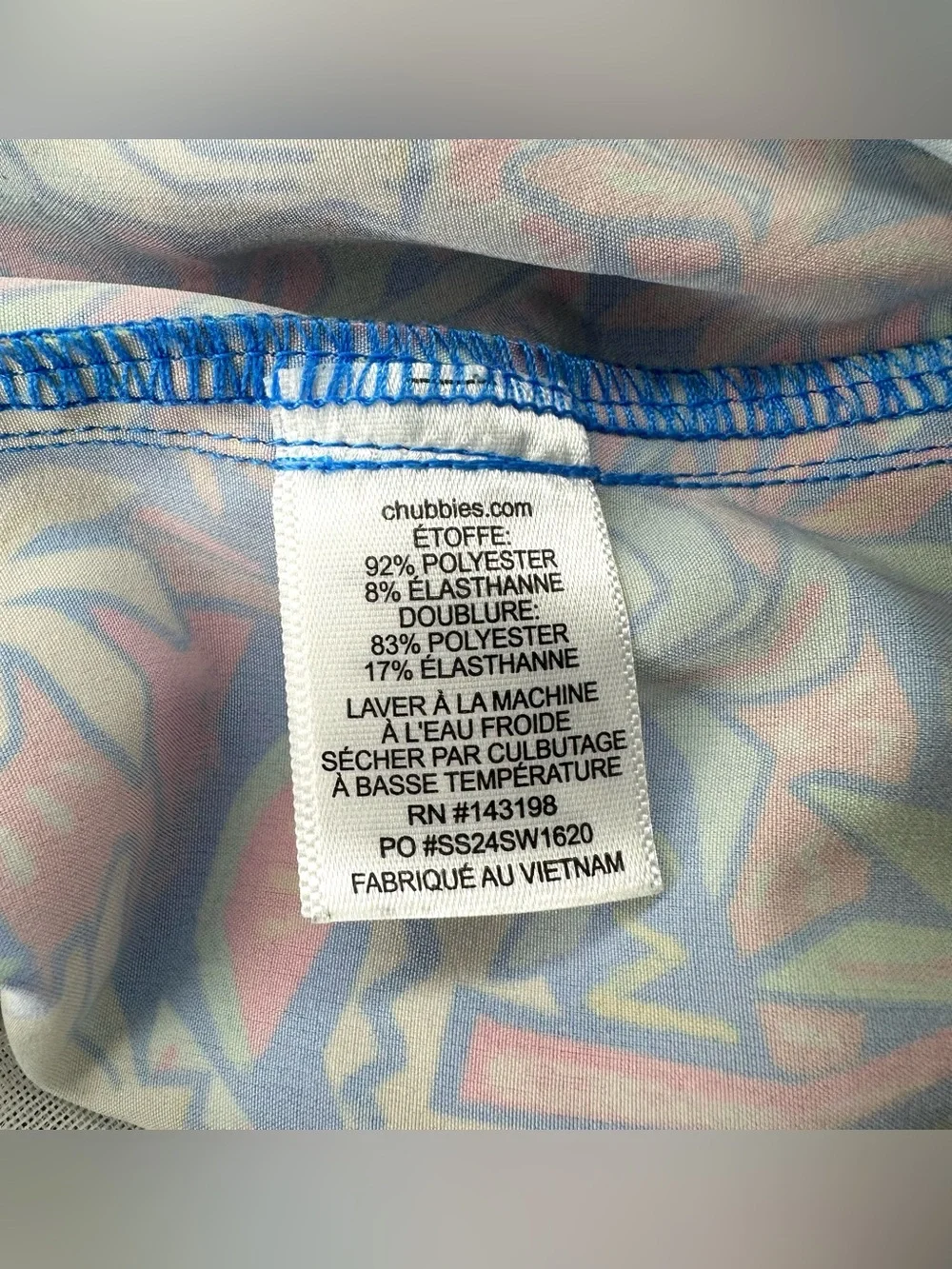 Chubbies Men’s Stretch Swim Trunks Banana Palm Tree Pattern Size XL